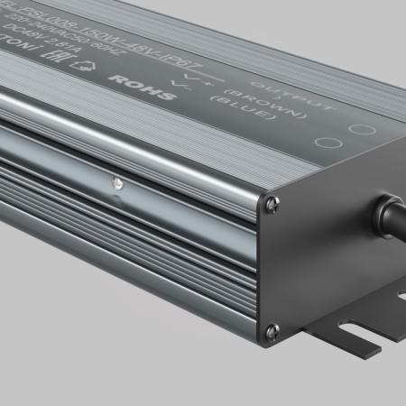 Technical PSL008-150W-48V-IP67 Power Supply Magnotic, 235x70x30 mm, 150W, 150W, silver color.-1