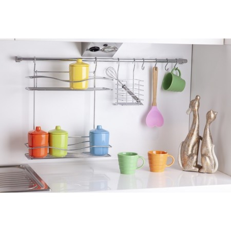 Shelf under spices with a rail 40 cm, 18 x 41 x 46 cm, chromium color, mg042-1
