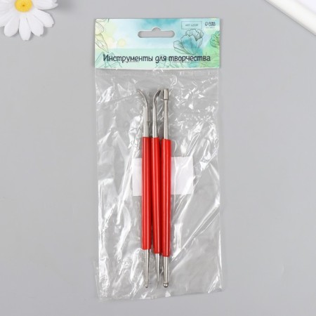 Tools for modeling and adding a set 3 pcs metal, plastic 16 cm 17x7.5 cm-6