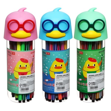 Fleeters 24 colors "Duck with glasses", in a plastic penalty, mix