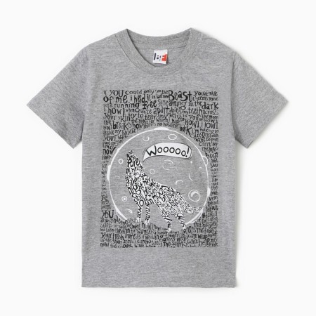 T -shirt for a boy, color gray melange, height 110 cm