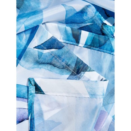 Akvarel curtain, for the bathroom, fabric, 180x180 cm, blue white color-1