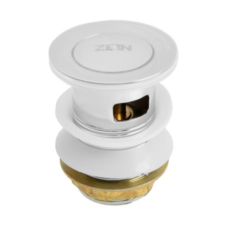 Bottom valve Zein BP1, 1 1/4 ", a small button, with overflow, for a shell, chrome-7