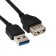 Luazon, USB Am-Af, 3 m, black cable