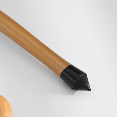 Wooden spoon "Chernushka", semi -Babaska, Khokhloma-3