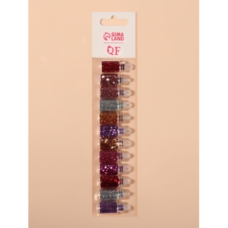 Sparkles for the decor "pink mood", a set of 12 bottles, large/small, colorful-4