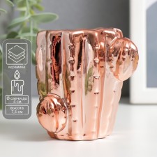 Ceramics candlestick per 1 Cactus candle D-4 cm gold 7.5x7.5x6.8 cm
