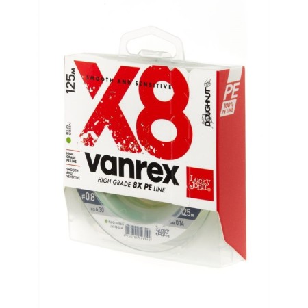 Wicker fishing line Lucky John Vanrex X8 Braid Fluo Green 125/014-1