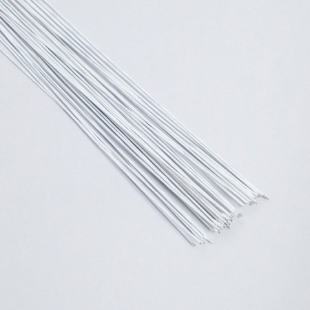 Floristic wire in a white paper braid, length 60 cm, 0.8 mm, set 50 pcs-1
