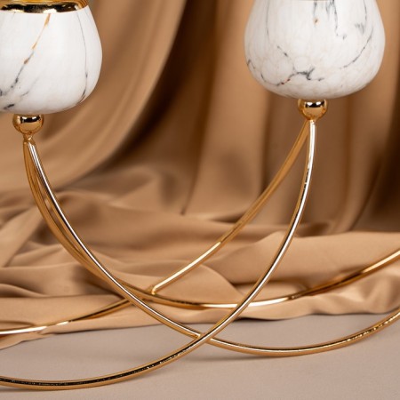 Climber metal, glass "plexus" for 4 candles 47 x 10 x 28 cm-15