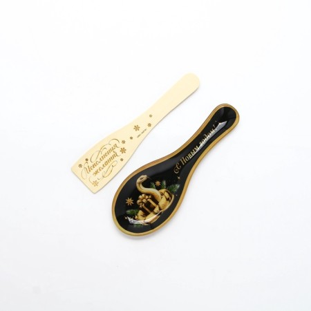 Gift set of New Year's Dear attention "Happy New Year": stand under the spoon, spatula-2