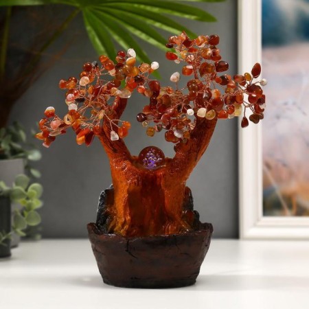 The desktop fountain from the network, backlight "Old tree with topazes" 180 stones 16x22x12 cm