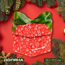 Блюдо стеклянное сервировочное Доляна «Подарок. Новогоднее чудо», 15,1×17,3 см