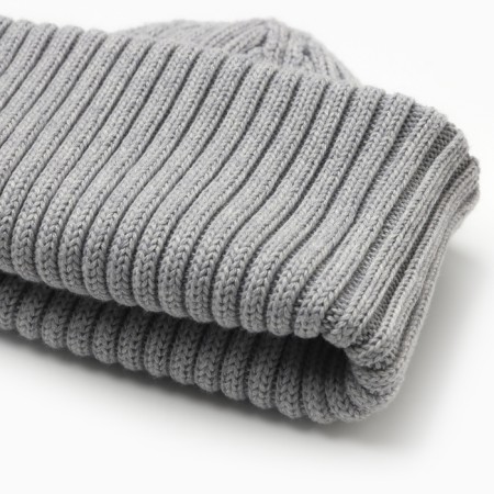 Baby hat, color gray-melange, size 50-52 (3-4 months)-1