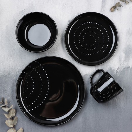 Deep plate ceramic "Ornament", 15.5 x 6.5 cm, 800 ml, black color-5