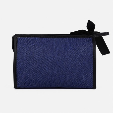 Cosmetic bag with a lining, blue color-1