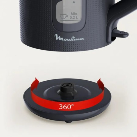 Electric kettle Moulinex by2m0810, plastic, 1.7 l, 2400 watts, scrap filter, black-1