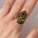 Ring "Ethnic" count pattern, color black gold, dimensionless