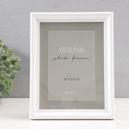 Photo frame Plastic "Gala" 15x20 cm, white (plastic screen)