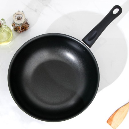 LITE, D = 28 cm, plastic handle, anti-stick coating, black color, black-1
