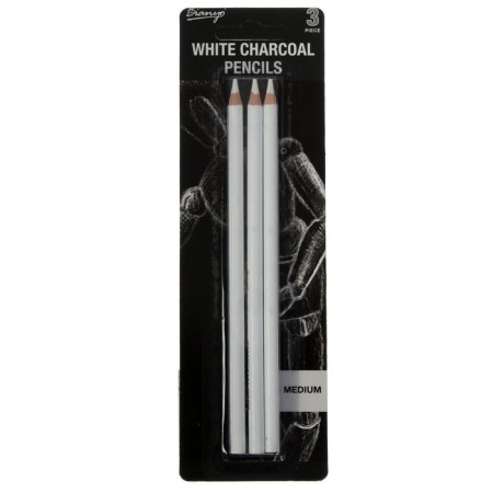 Coarse pencils, white, 3 pieces in a set (medium)