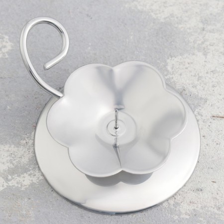 Climb "Flower N" metal per candle, 9x3.5 cm, chrome-2