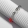 Bracelet "Butterfly" field, red color in silver, l = 16 cm