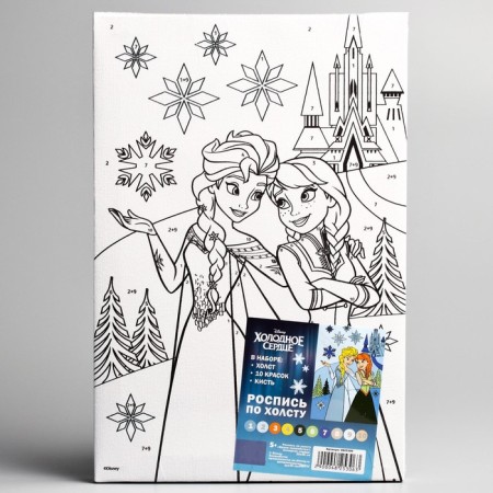 Picture on numbers for children "Anna and Elsa" 20x30 cm, cold heart-5