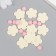 Decor for creativity wood "Flower and core" d-2 cm, set 10+10 pcs cream pink