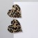 Acryl Earrings "Heart" Leopard, Golden-Cherry Color