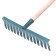 Robes straight, twisted tooth, 14 tooths, metal, wooden stalk, color mix