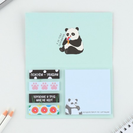 Book of stickers "Panda", 5 blocks, 30 sheets.-1