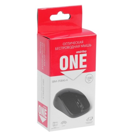 Mouse Smartbuy One 358ag-K, wireless, optical, 1200 dpi, USB, 2XAAA, black-5