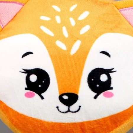 Baby plush backpack for a girl, round Lisenok, 18 × 18 cm-3