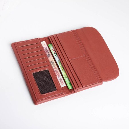 Women's wallet on magnet, pink color-4