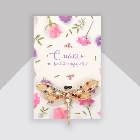 Brooch "Dragonfly" morning, color in gold-2