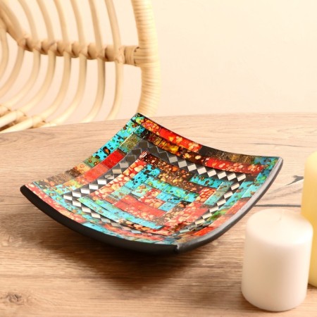Decorative plate 20x20x5 cm, ceramics
