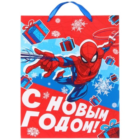New Year. Gift package, 31x40x11 cm, packaging, spider-man-4