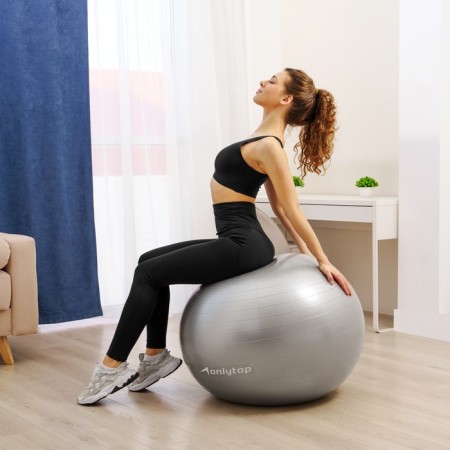 Fitball ONLYTOP, D = 85 cm, 1400 g, anti -wings, color gray-4