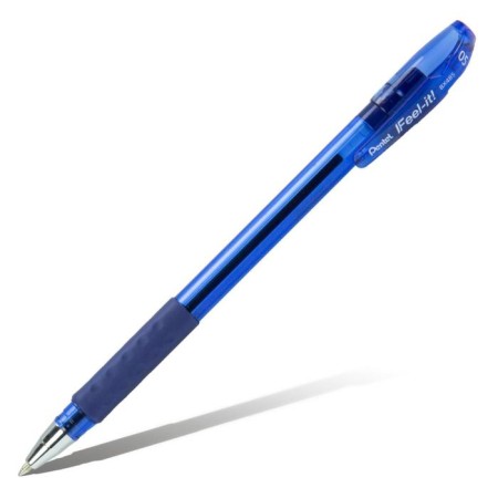 Ballic handle Pentel Feel it!, Three-sided capture zone, node-igla 1.0mm, blue rod, oil base, metal tip, rubber flu-1