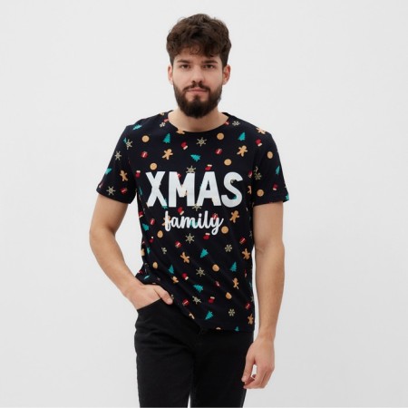 Men's T -shirt KAFTAN "XMAS FAMILY" R.50, black-7