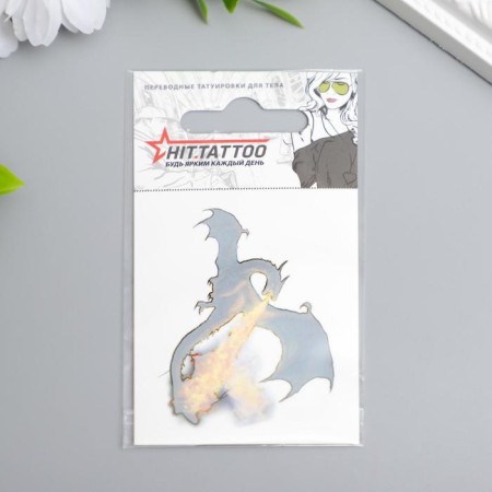 Tattoo on the body "Dragon with flame" mix-3