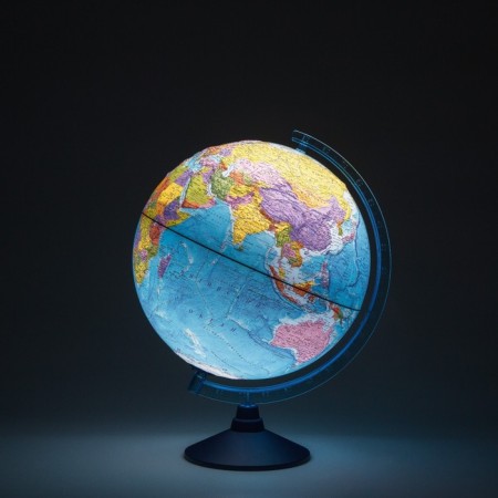 Political Globen Globe, interactive, embossed, diameter 320 mm, with backlighting from batteries, with glasses-1