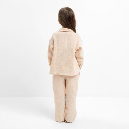 Костюм (рубашка и брюки) детский KAFTAN "Муслин", р.28 (86-92см) молочный-2