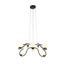 Suspension lamp ST LUCE. SL1502.403.08. Legatezza. 8x5 W, G9, 4000K, 1512 LM, 70x70x20 cm, black color