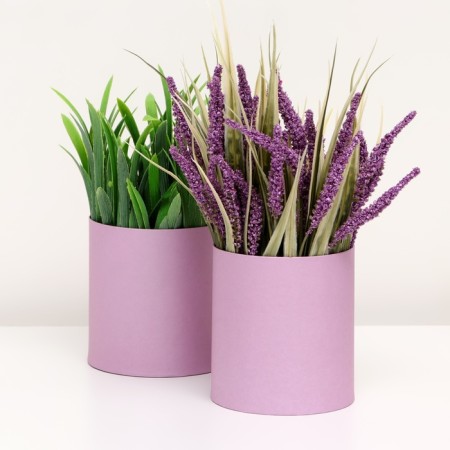 Set of round boxes 2B1, "lavender", without a cover, 10 x 10 x 10.5 cm