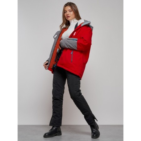 Ski jacket women's winter, size 54, red color-19