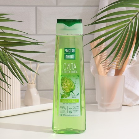 Shampoo and hair balm clean line 2 in 1 “phytocaratin”, with hops and burdock oil, 400 ml-2