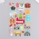 Plastic sticker "City Transport/Travel" with sparkles of mix 14x25 cm