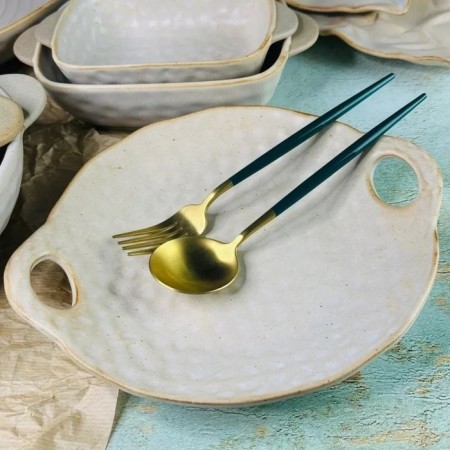 Set of dishes Lenardi Dune, with handles, d = 27 cm, 2 pcs